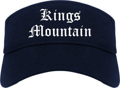 Kings Mountain North Carolina NC Old English Mens Visor Cap Hat Navy Blue