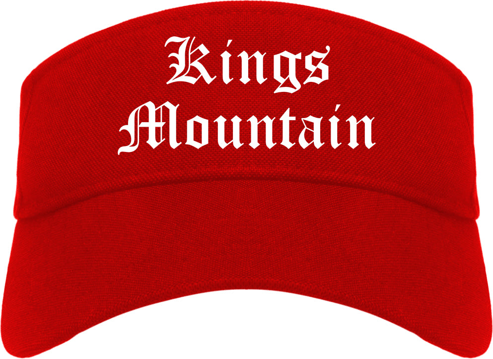 Kings Mountain North Carolina NC Old English Mens Visor Cap Hat Red