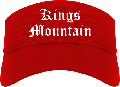 Kings Mountain North Carolina NC Old English Mens Visor Cap Hat Red