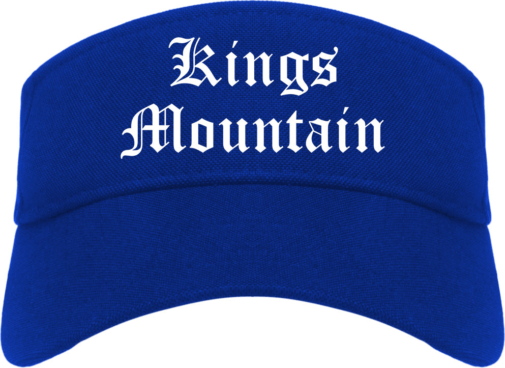 Kings Mountain North Carolina NC Old English Mens Visor Cap Hat Royal Blue