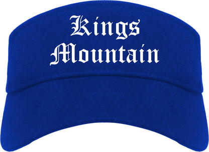 Kings Mountain North Carolina NC Old English Mens Visor Cap Hat Royal Blue