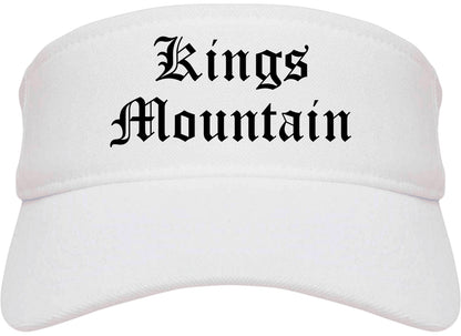 Kings Mountain North Carolina NC Old English Mens Visor Cap Hat White