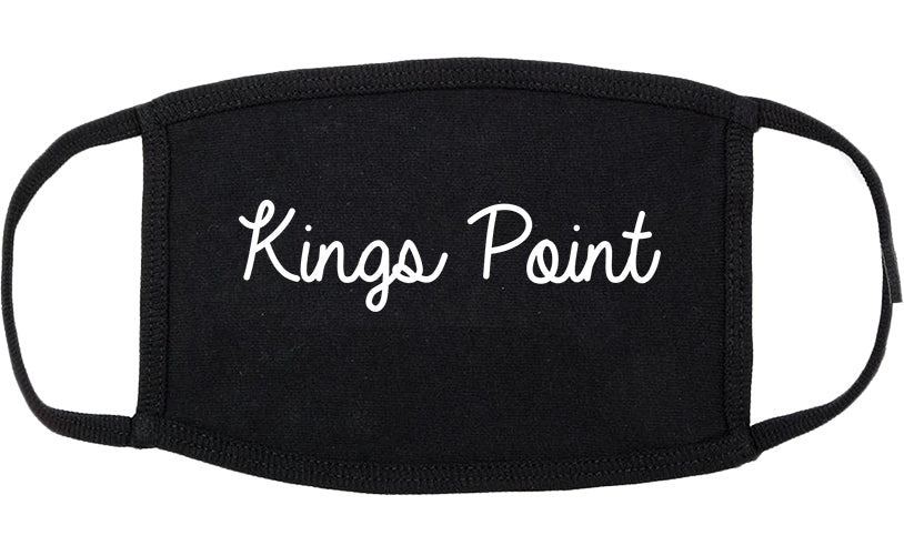 Kings Point New York NY Script Cotton Face Mask Black