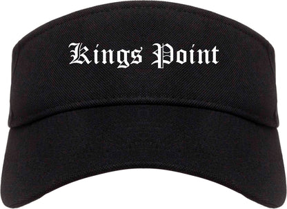 Kings Point New York NY Old English Mens Visor Cap Hat Black