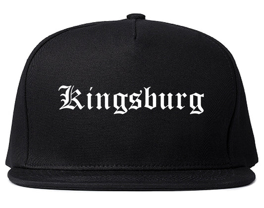 Kingsburg California CA Old English Mens Snapback Hat Black