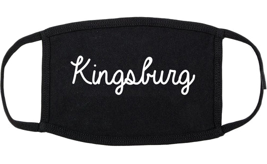 Kingsburg California CA Script Cotton Face Mask Black