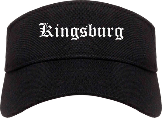 Kingsburg California CA Old English Mens Visor Cap Hat Black