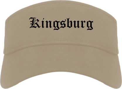 Kingsburg California CA Old English Mens Visor Cap Hat Khaki