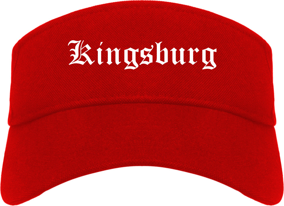 Kingsburg California CA Old English Mens Visor Cap Hat Red