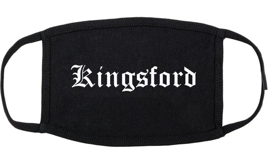 Kingsford Michigan MI Old English Cotton Face Mask Black