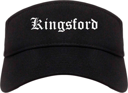 Kingsford Michigan MI Old English Mens Visor Cap Hat Black