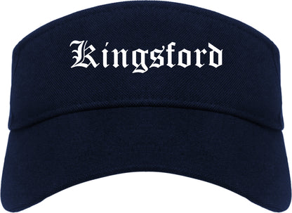 Kingsford Michigan MI Old English Mens Visor Cap Hat Navy Blue