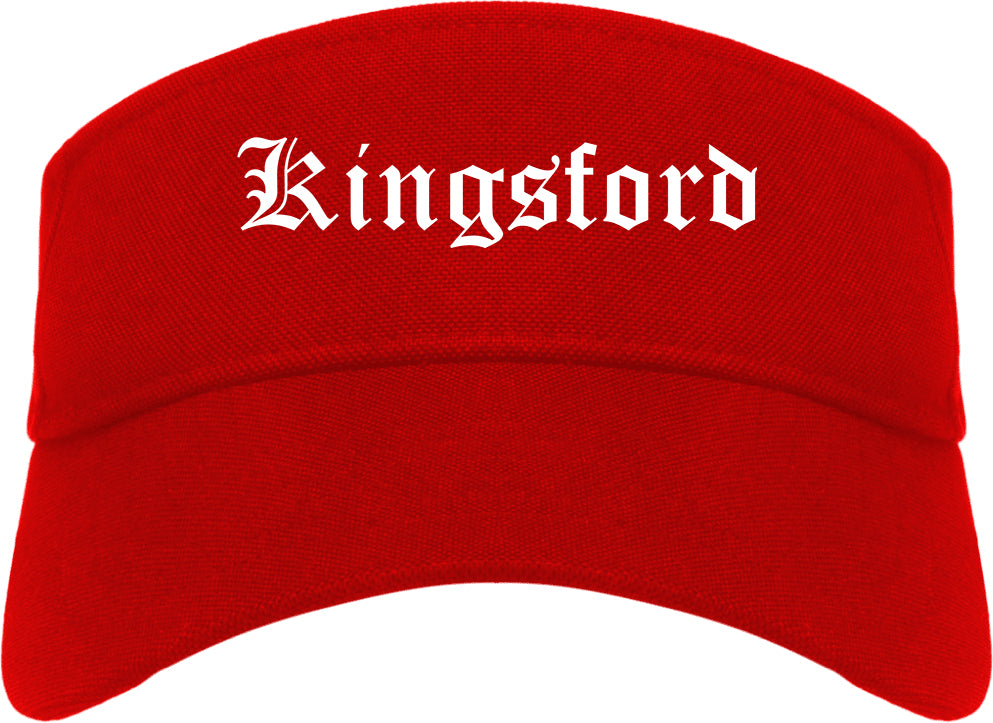 Kingsford Michigan MI Old English Mens Visor Cap Hat Red
