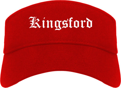 Kingsford Michigan MI Old English Mens Visor Cap Hat Red