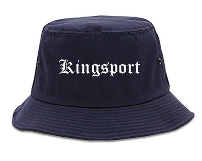 Kingsport Tennessee TN Old English Mens Bucket Hat Navy Blue