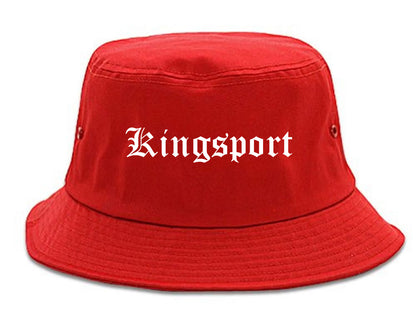 Kingsport Tennessee TN Old English Mens Bucket Hat Red