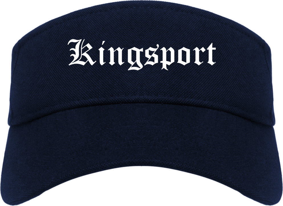 Kingsport Tennessee TN Old English Mens Visor Cap Hat Navy Blue