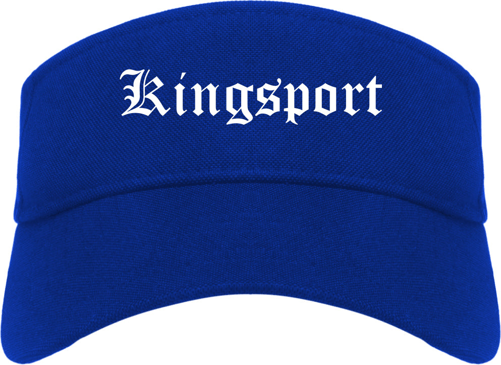 Kingsport Tennessee TN Old English Mens Visor Cap Hat Royal Blue