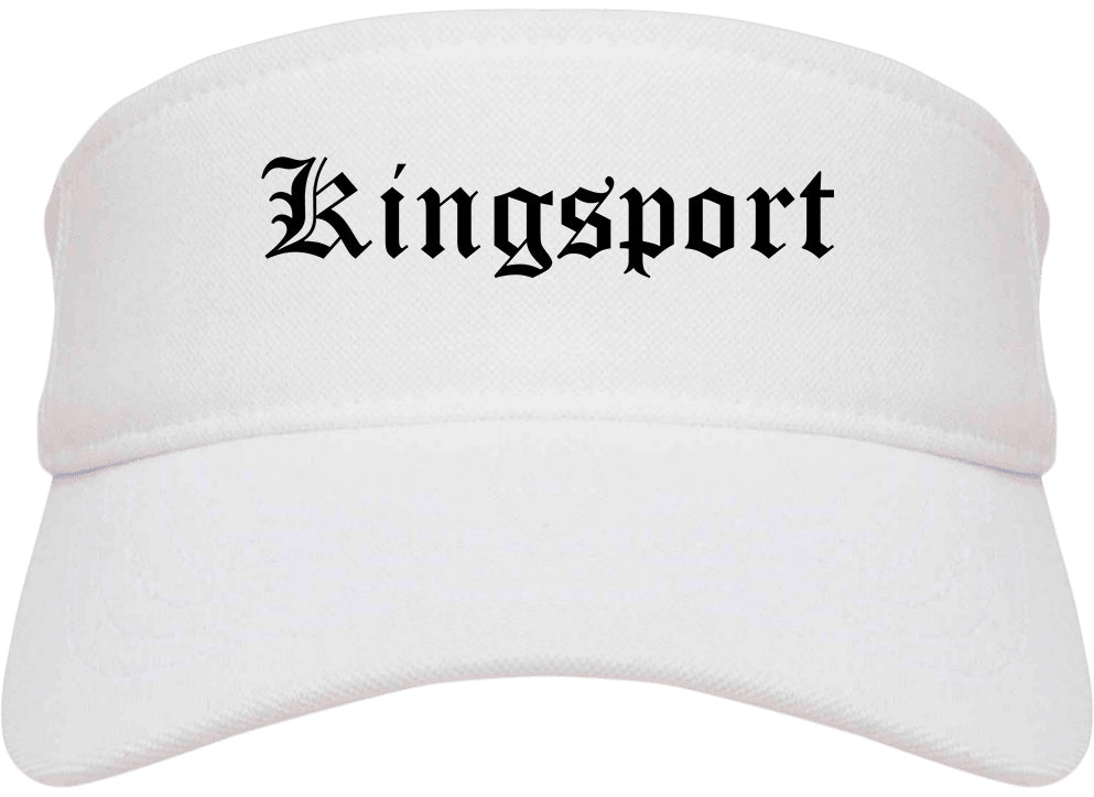 Kingsport Tennessee TN Old English Mens Visor Cap Hat White