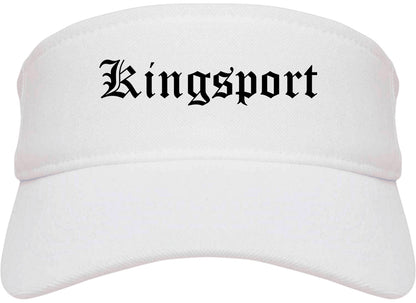 Kingsport Tennessee TN Old English Mens Visor Cap Hat White