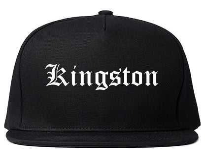 Kingston New York NY Old English Mens Snapback Hat Black
