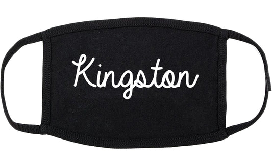 Kingston New York NY Script Cotton Face Mask Black