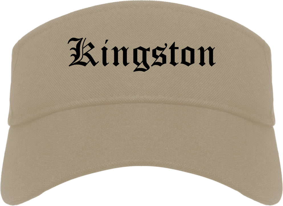 Kingston Pennsylvania PA Old English Mens Visor Cap Hat Khaki