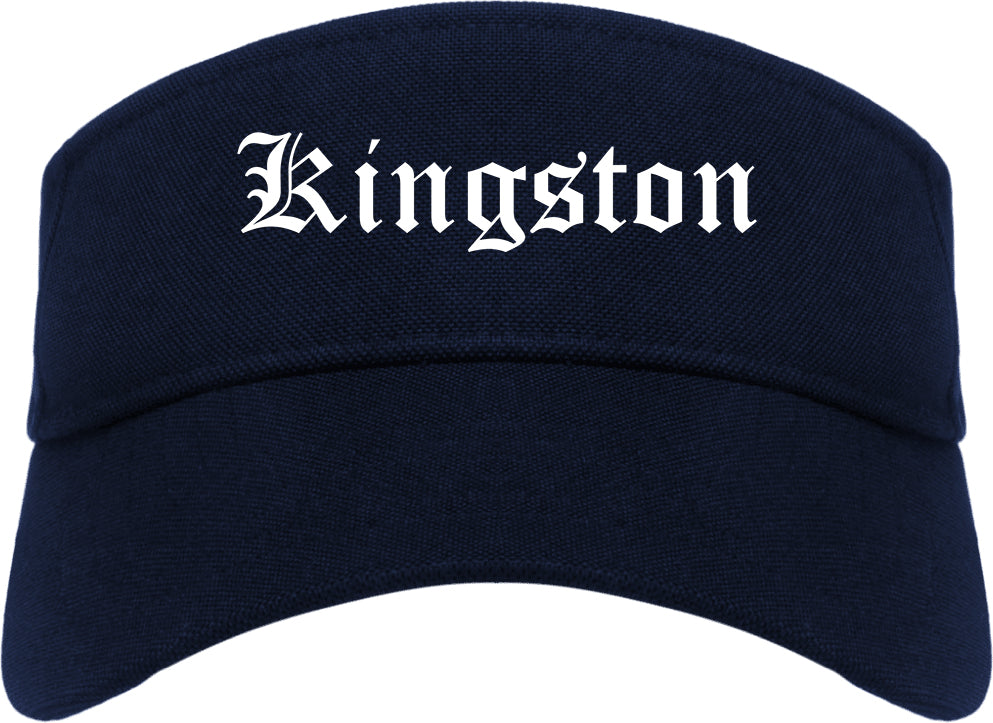 Kingston Pennsylvania PA Old English Mens Visor Cap Hat Navy Blue