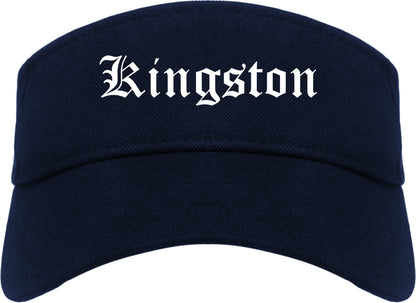 Kingston Pennsylvania PA Old English Mens Visor Cap Hat Navy Blue