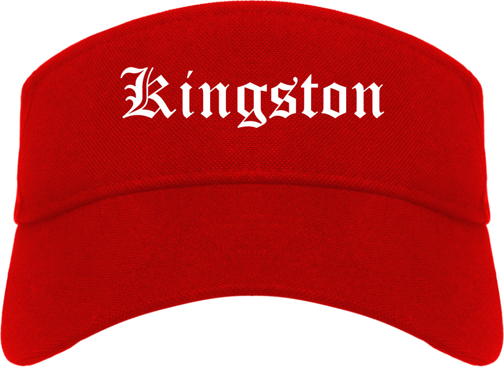 Kingston Pennsylvania PA Old English Mens Visor Cap Hat Red