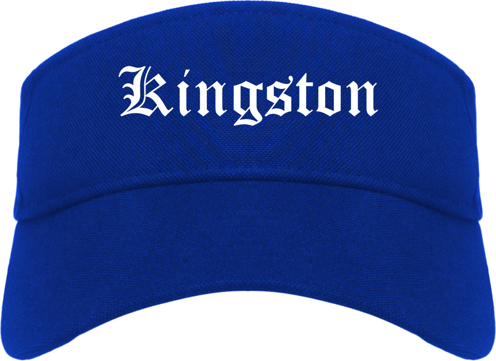Kingston Pennsylvania PA Old English Mens Visor Cap Hat Royal Blue
