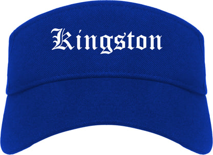 Kingston Pennsylvania PA Old English Mens Visor Cap Hat Royal Blue