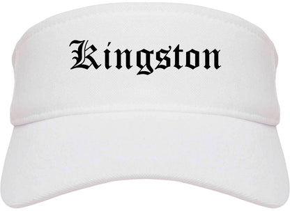 Kingston Pennsylvania PA Old English Mens Visor Cap Hat White