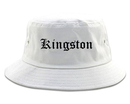 Kingston Pennsylvania PA Old English Mens Bucket Hat White