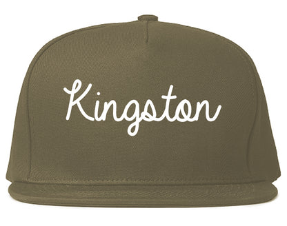 Kingston Tennessee TN Script Mens Snapback Hat Grey