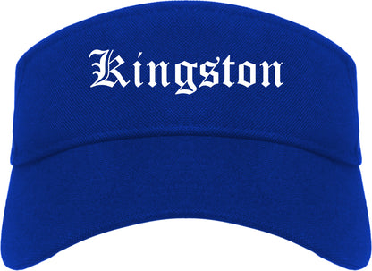 Kingston Tennessee TN Old English Mens Visor Cap Hat Royal Blue