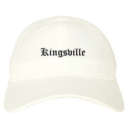 Kingsville Texas TX Old English Mens Dad Hat Baseball Cap White