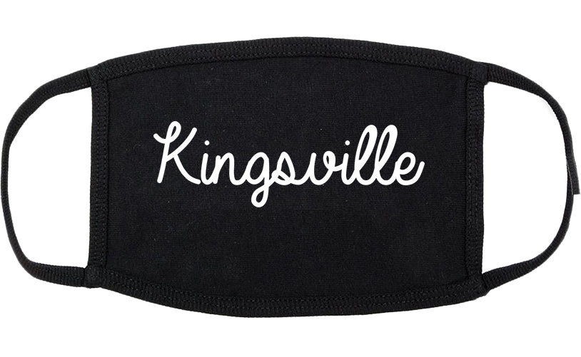 Kingsville Texas TX Script Cotton Face Mask Black