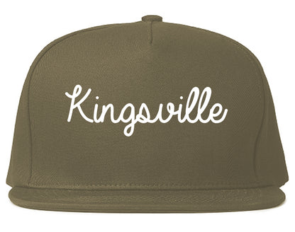 Kingsville Texas TX Script Mens Snapback Hat Grey