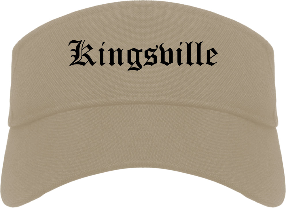 Kingsville Texas TX Old English Mens Visor Cap Hat Khaki