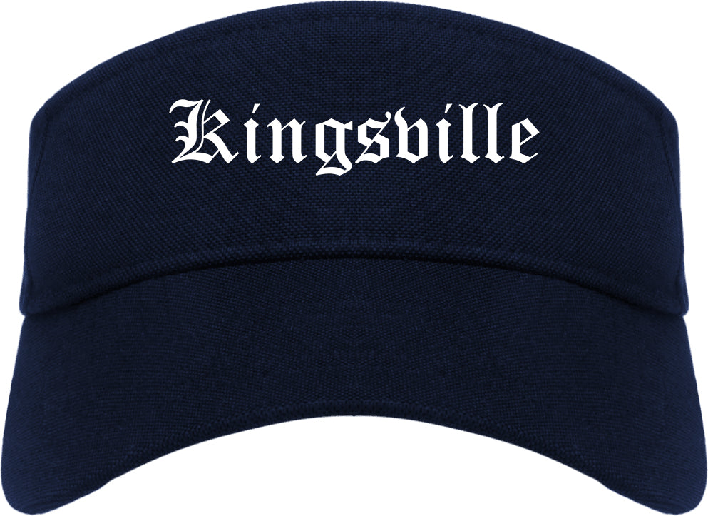 Kingsville Texas TX Old English Mens Visor Cap Hat Navy Blue
