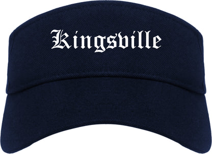 Kingsville Texas TX Old English Mens Visor Cap Hat Navy Blue