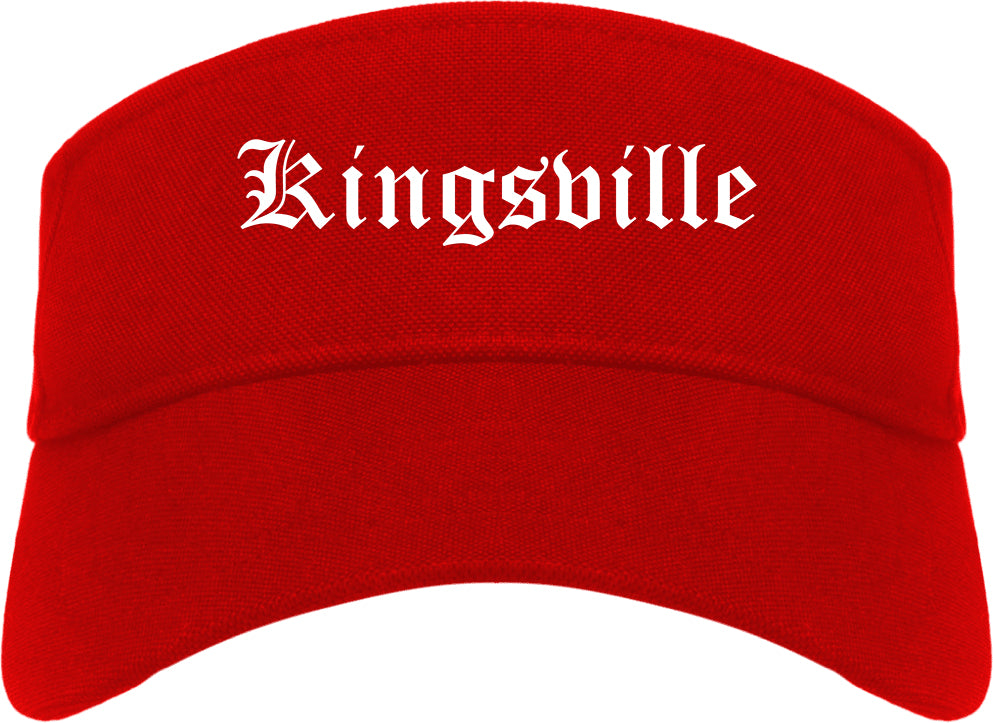 Kingsville Texas TX Old English Mens Visor Cap Hat Red