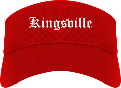 Kingsville Texas TX Old English Mens Visor Cap Hat Red