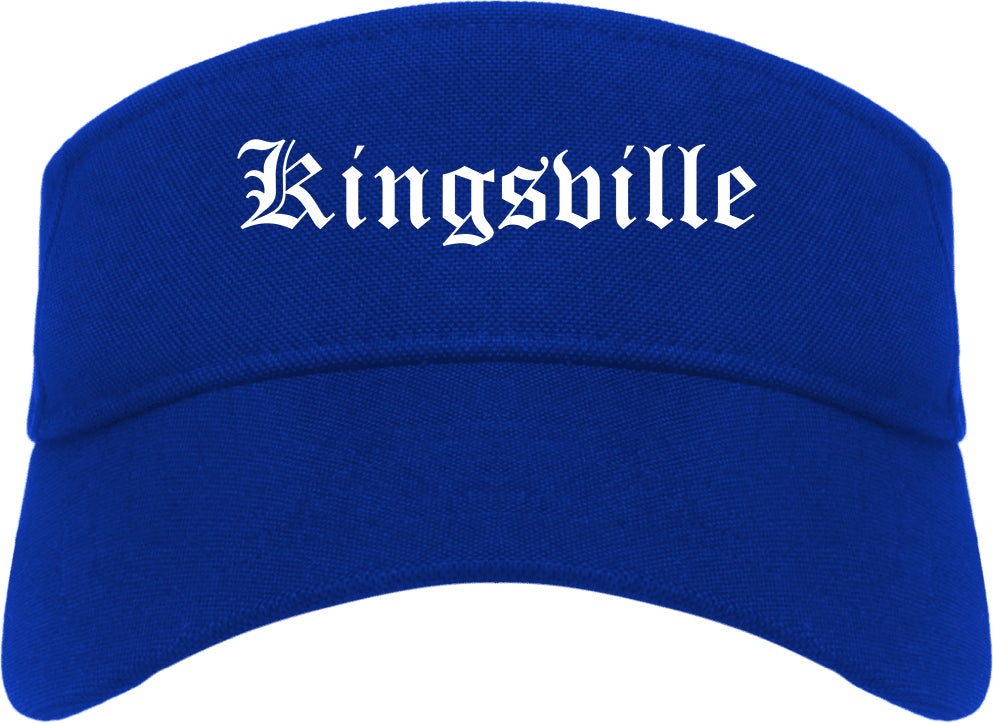 Kingsville Texas TX Old English Mens Visor Cap Hat Royal Blue