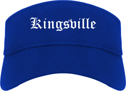 Kingsville Texas TX Old English Mens Visor Cap Hat Royal Blue