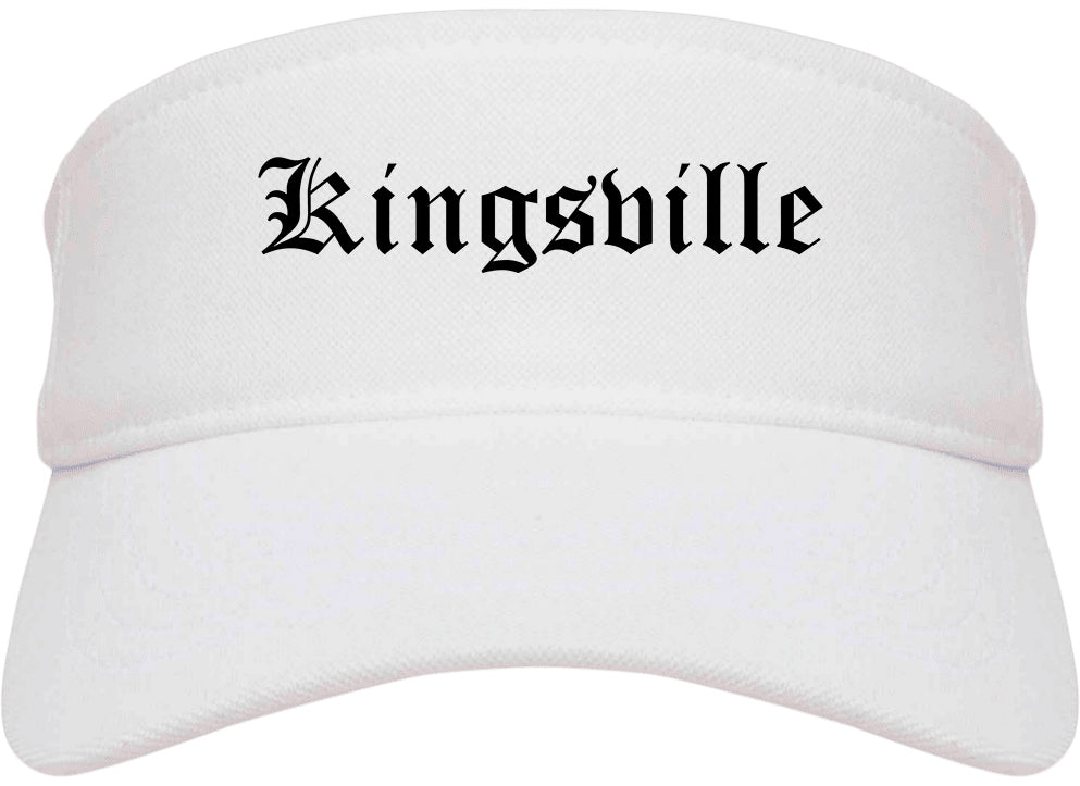 Kingsville Texas TX Old English Mens Visor Cap Hat White