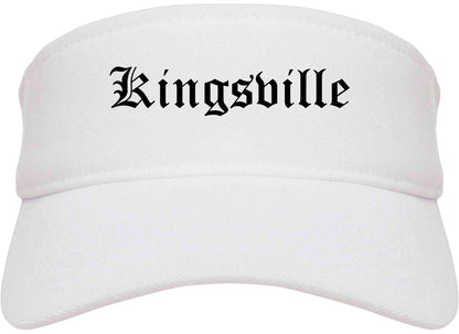 Kingsville Texas TX Old English Mens Visor Cap Hat White