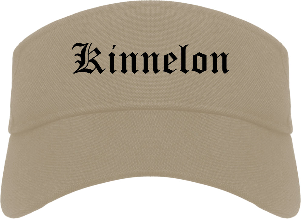 Kinnelon New Jersey NJ Old English Mens Visor Cap Hat Khaki