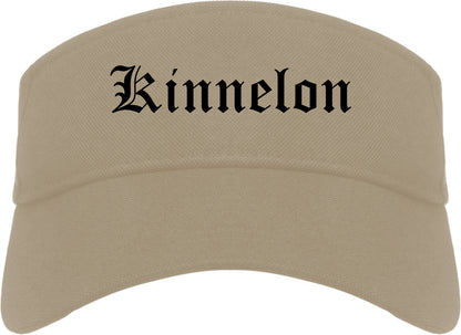 Kinnelon New Jersey NJ Old English Mens Visor Cap Hat Khaki